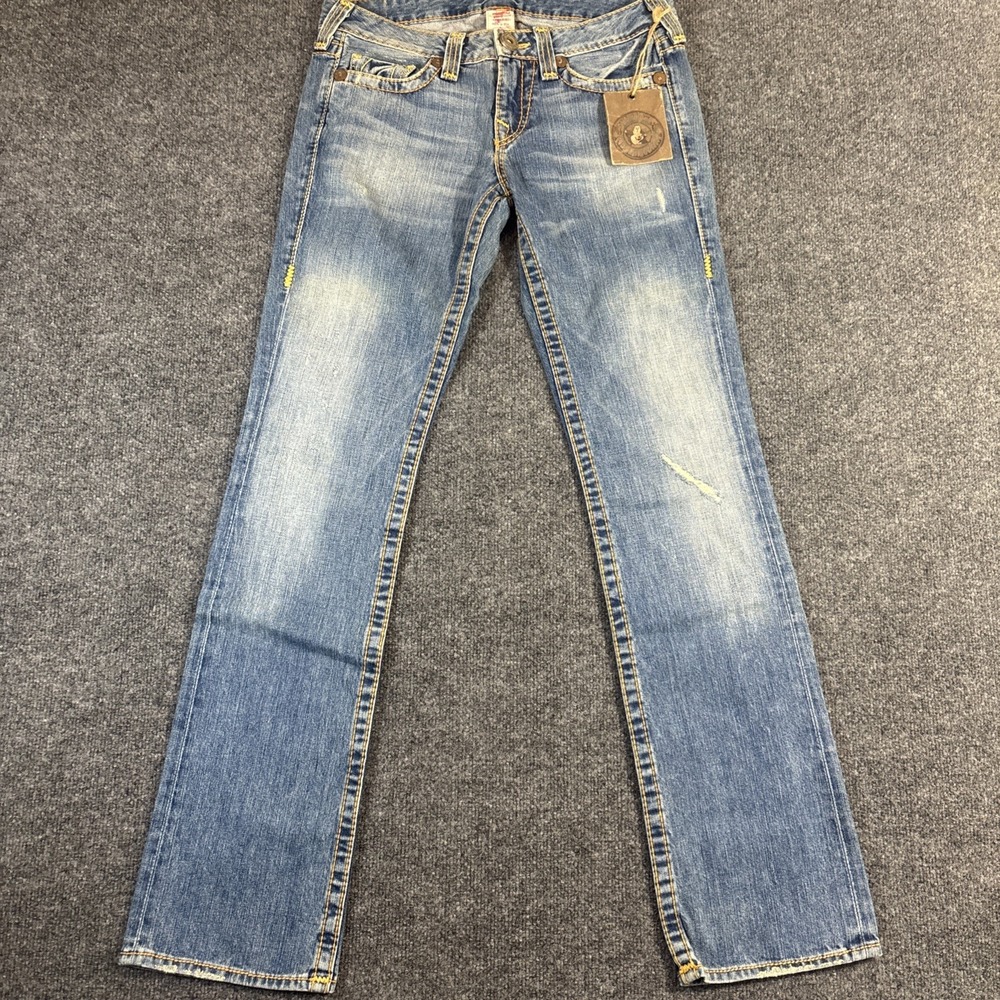 Women's TRUE RELIGION JEANS Billy Size 29 RN#112790  Blue Denim  Made in USA NWT